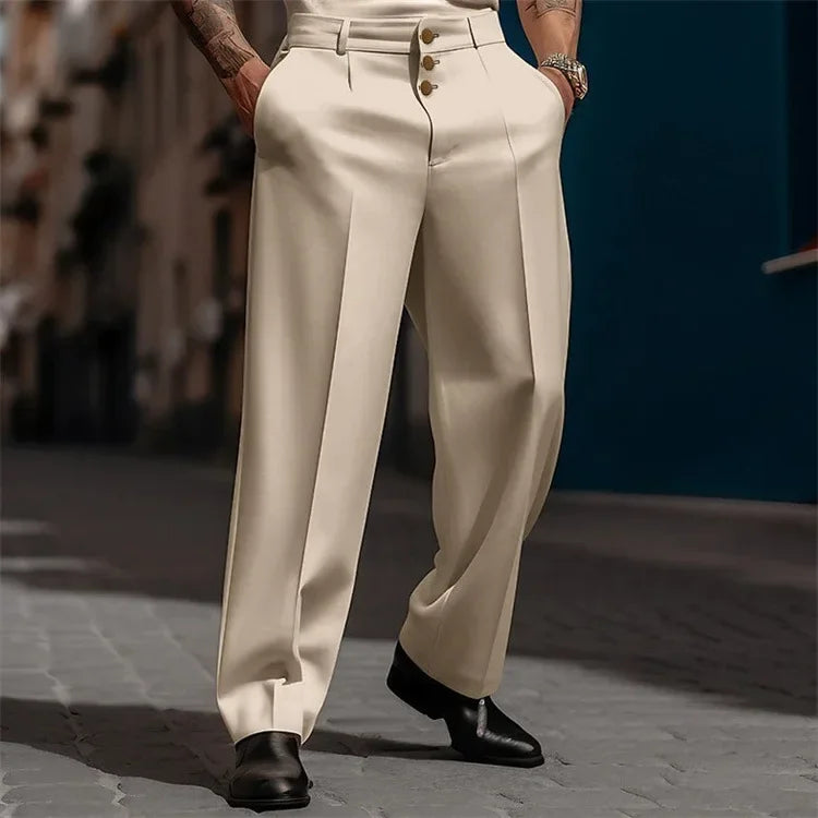 Straight-Fit Formal Business Trousers