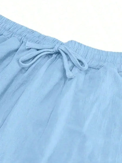Breathable Wide-Leg Linen Pants