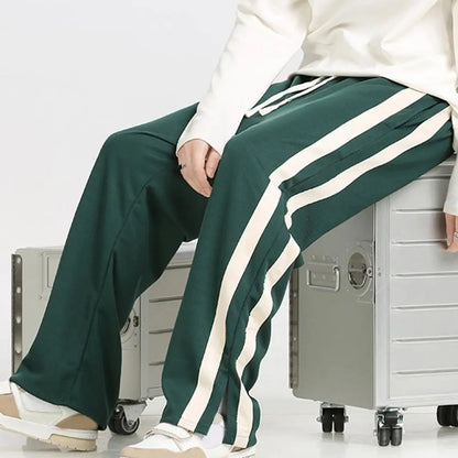 Striped Wide-Leg Sweatpants
