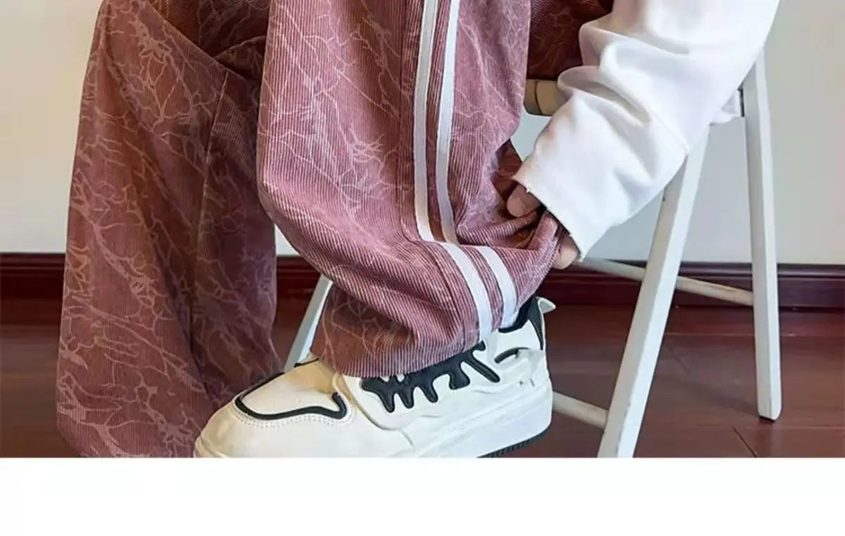 Striped Corduroy Straight Pants