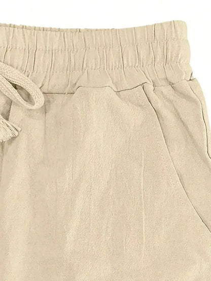 Breathable Wide-Leg Linen Pants