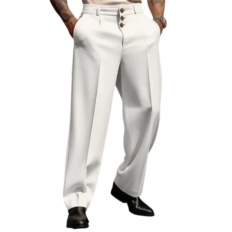 Straight-Fit Formal Business Trousers