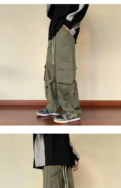 Retro Wide-Leg Work Pants