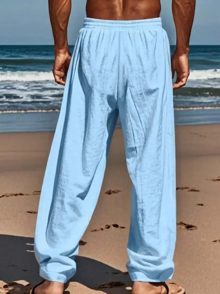 Breathable Wide-Leg Linen Pants