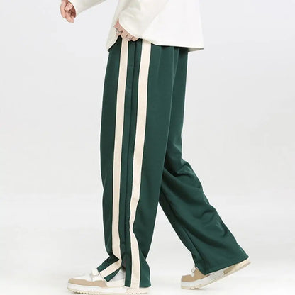 Striped Wide-Leg Sweatpants