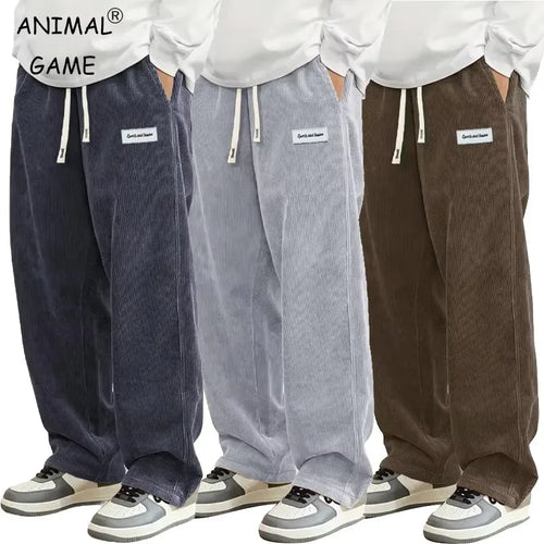 Corduroy Drawstring Casual Pants