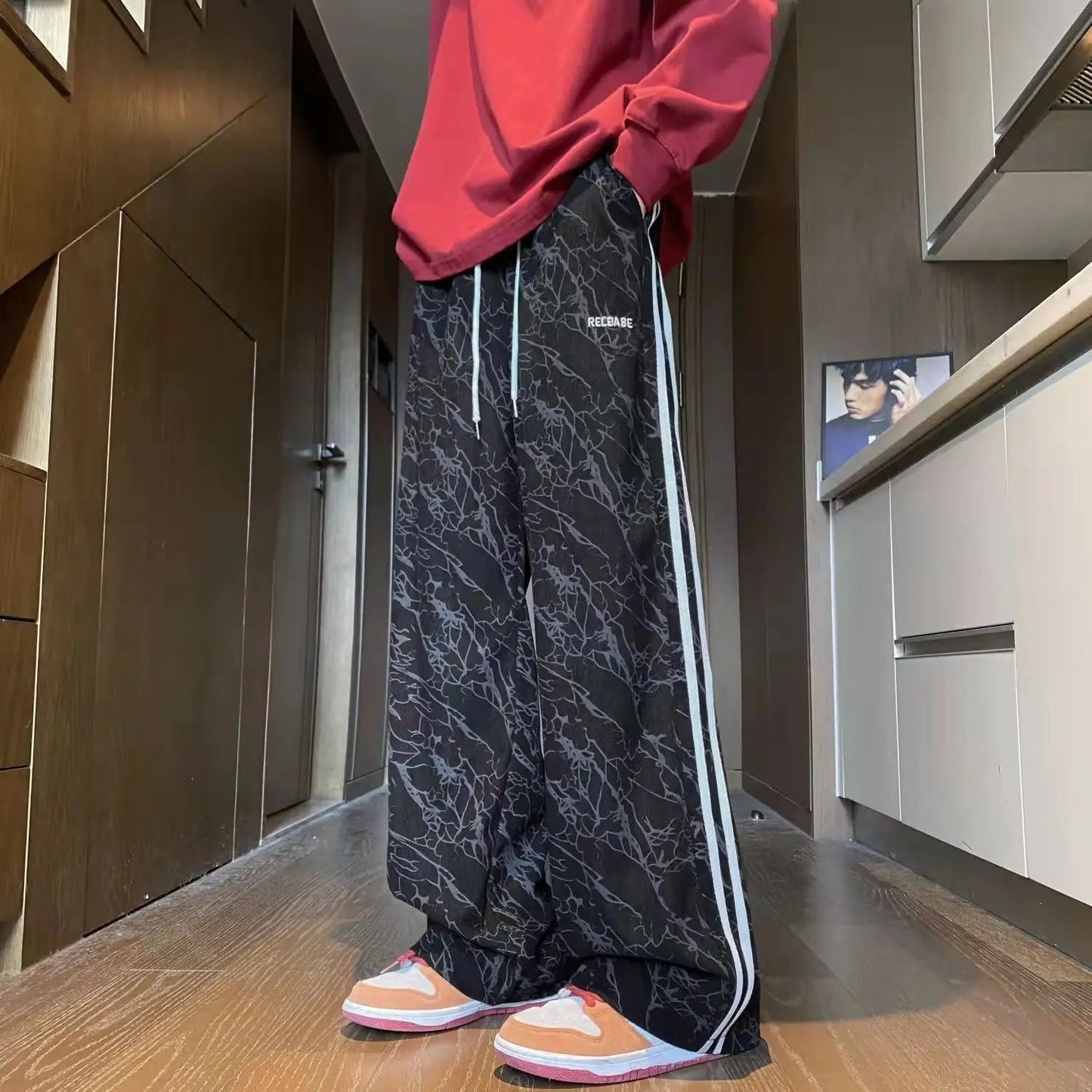 Striped Corduroy Straight Pants