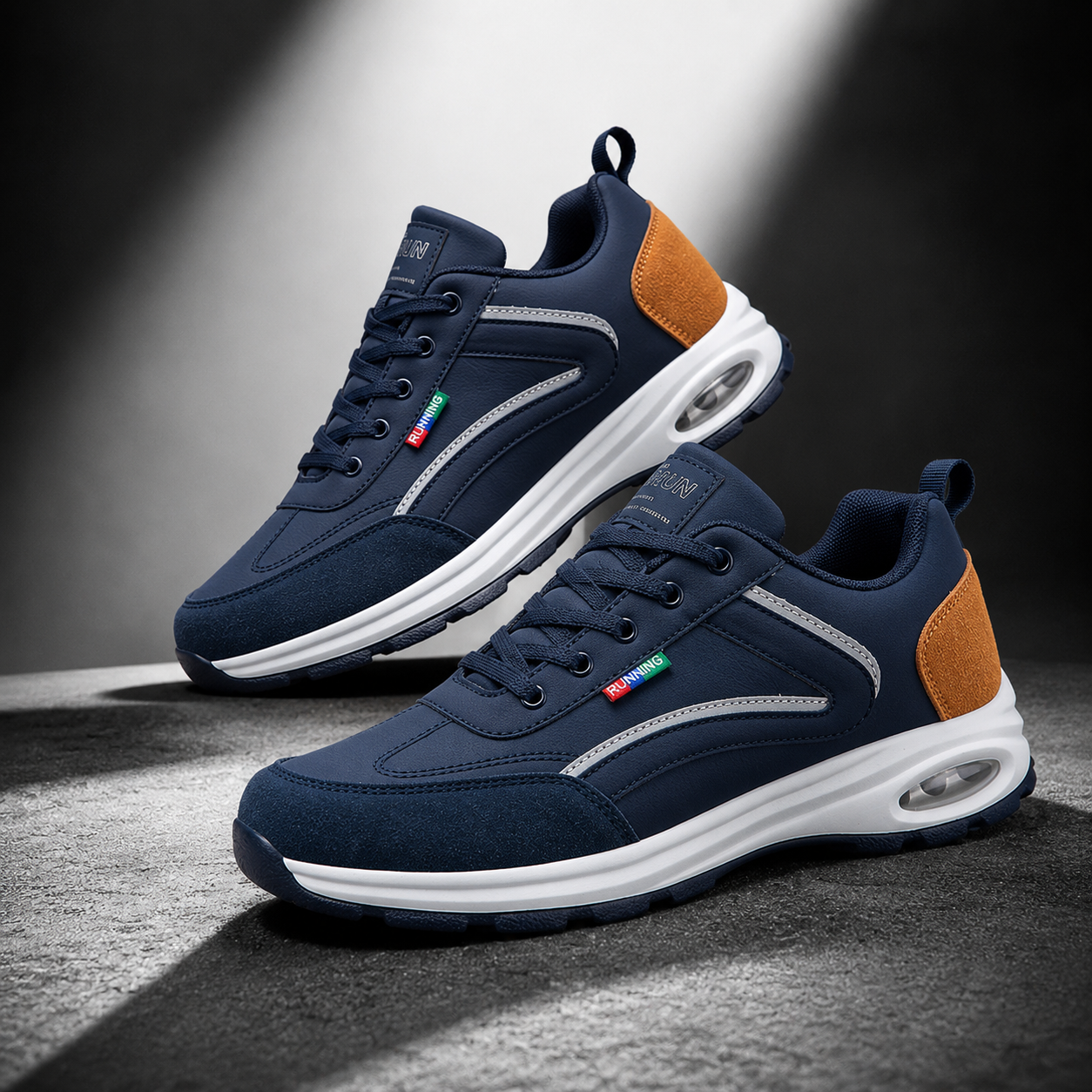 Air-Cushion Lightweight Sports Shoe navy classic studio image
