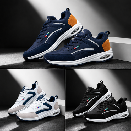 Air-Cushion Lightweight Sports Shoe three colorways classic studio image