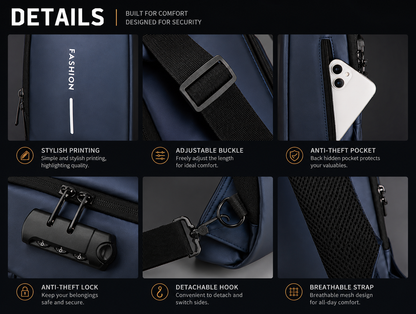 Anti-Theft Chest and Waist Bag feature grid image