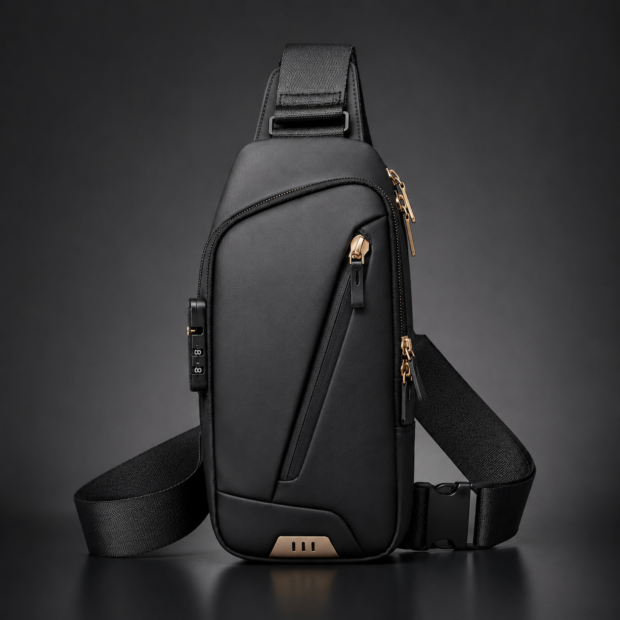 Anti-Theft Chest and Waist Bag premium black product hero image
