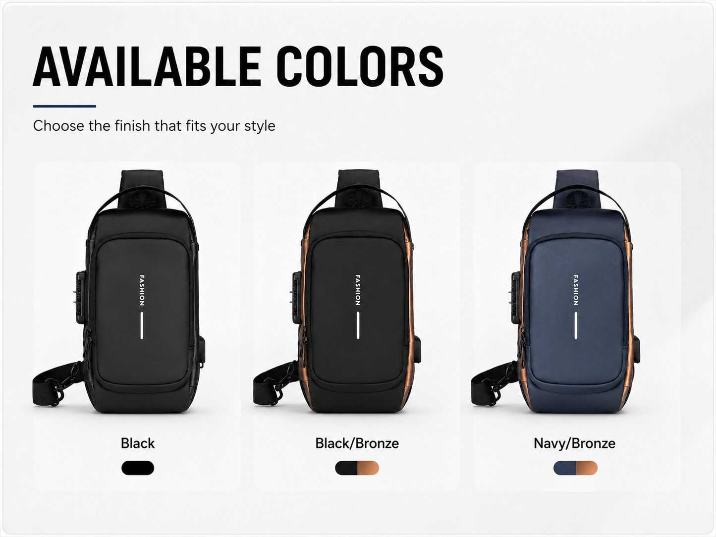 Bag available colors infographic