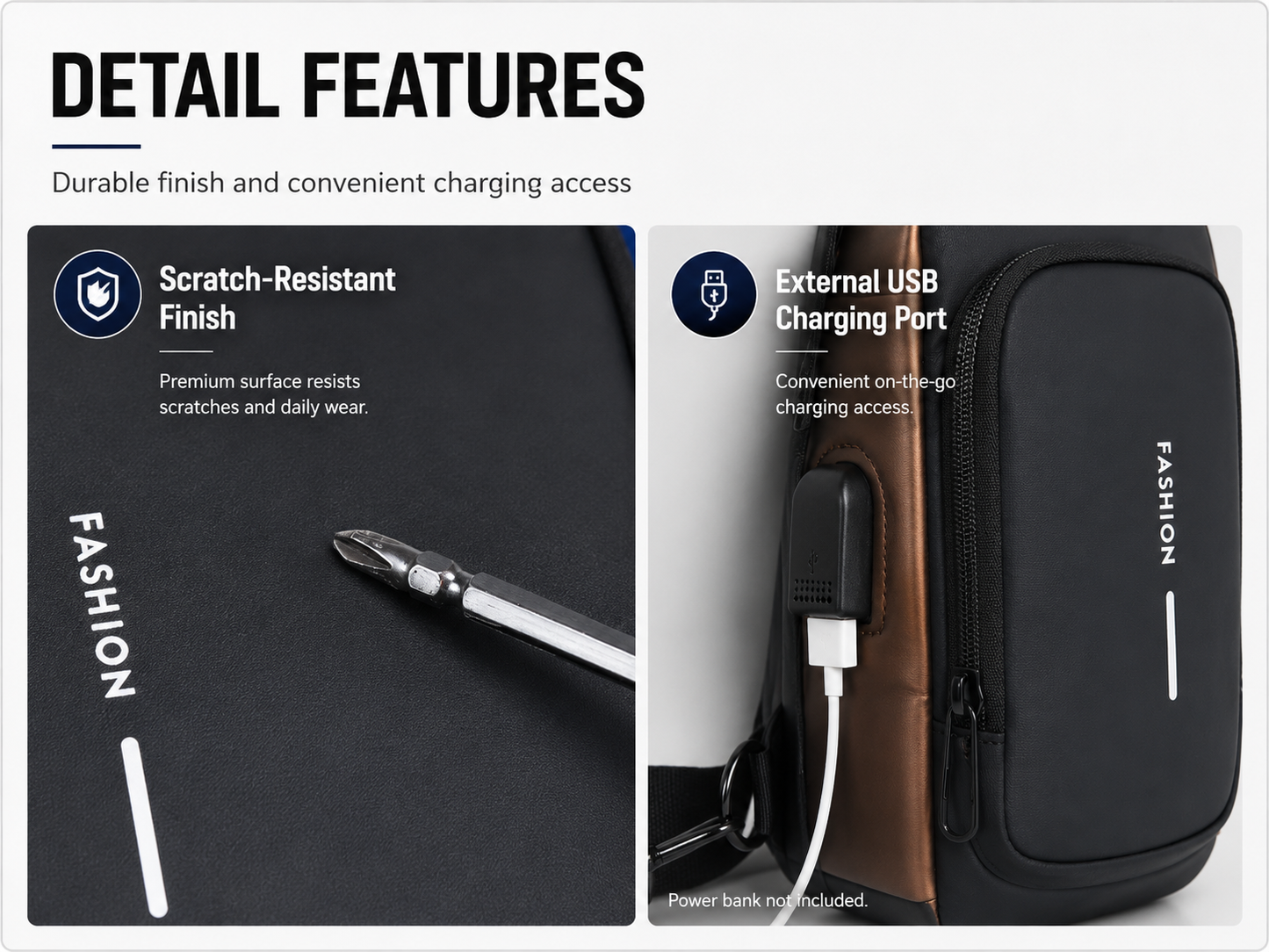 Bag detail features infographic