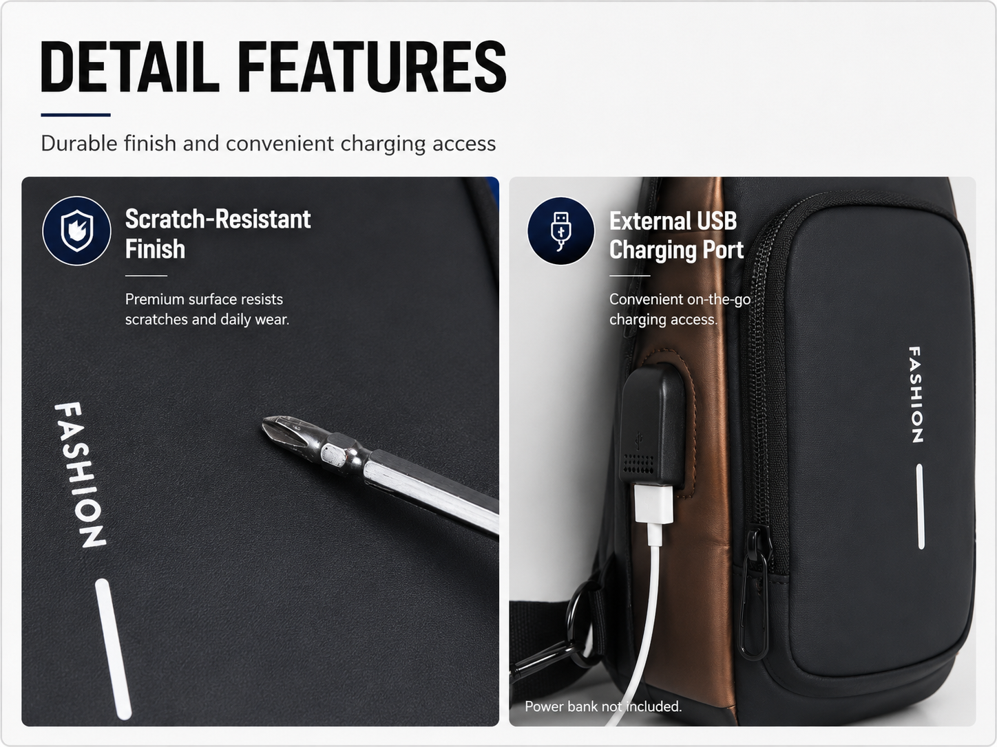 Bag detail features infographic