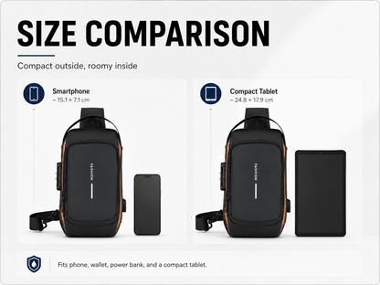 Bag size comparison infographic