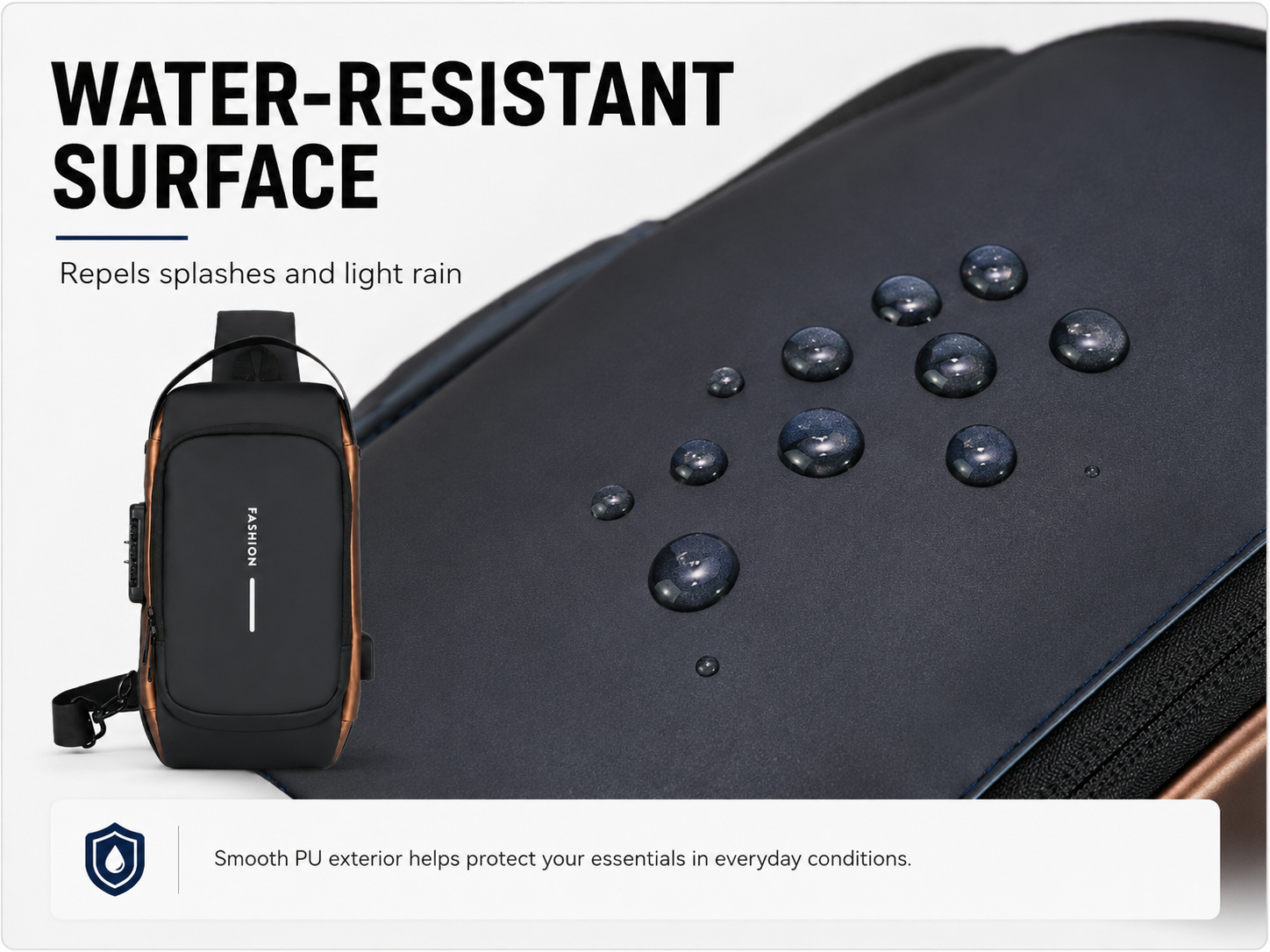 Bag water resistant surface infographic