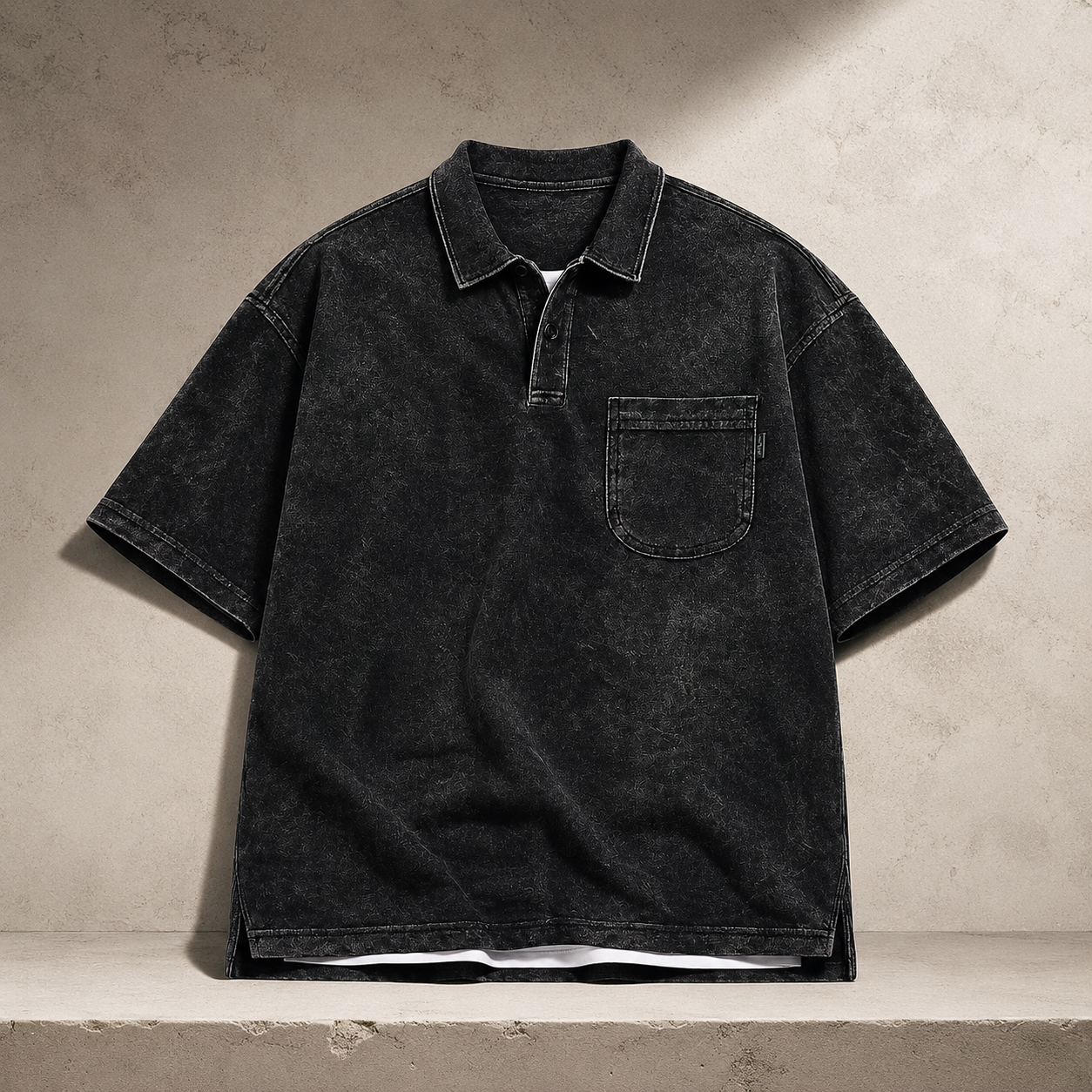 Heavyweight Retro Short-Sleeve Polo shirt alone product ad image