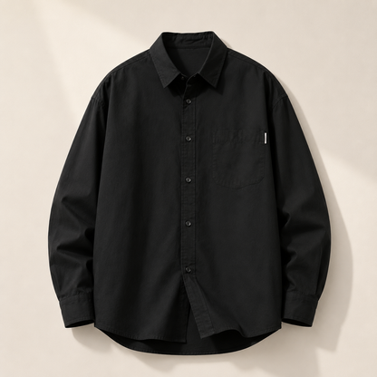 Japanese Long-Sleeve Work Shirt black product image