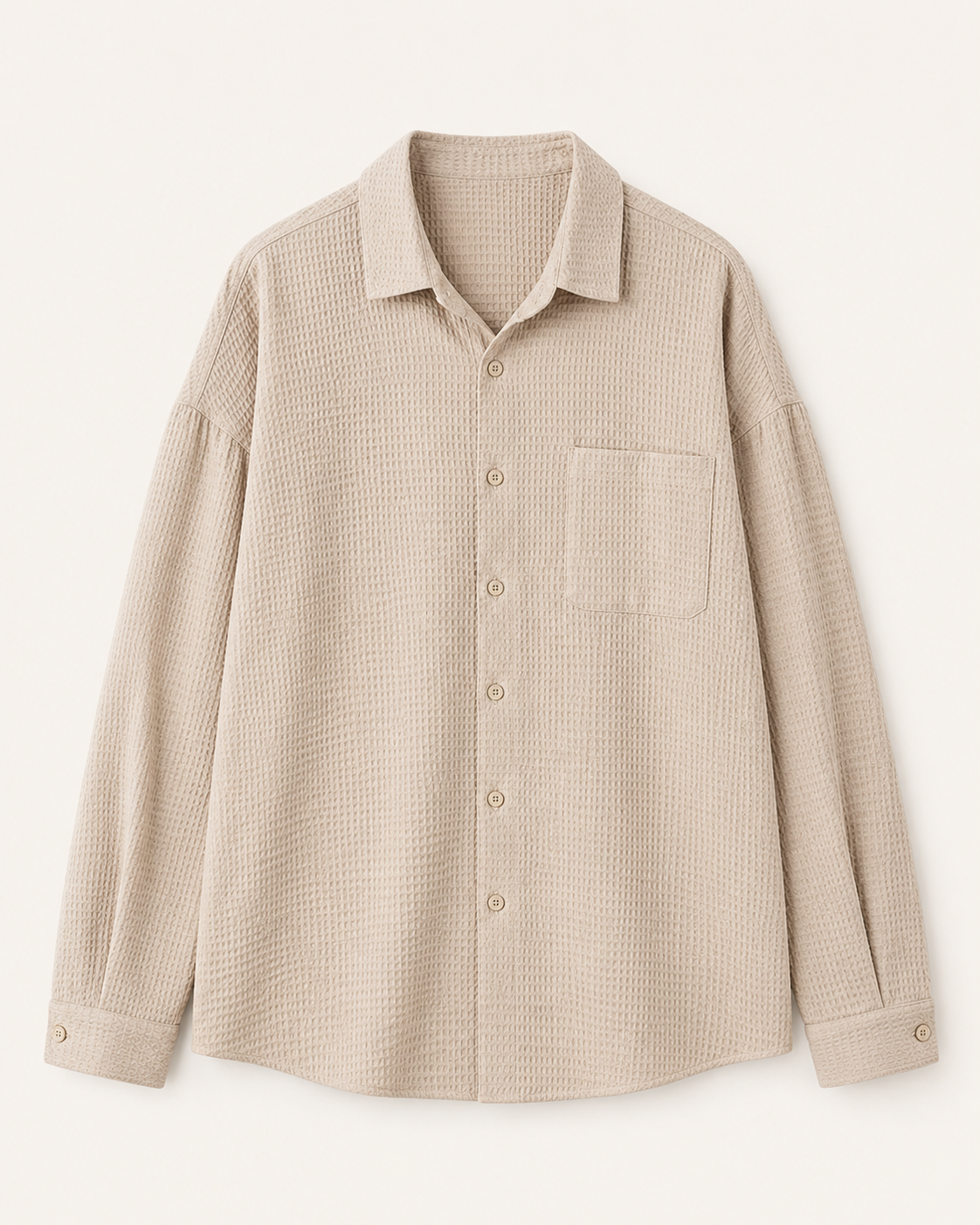 Linen Non-Iron Long-Sleeve Shirt beige product-only image