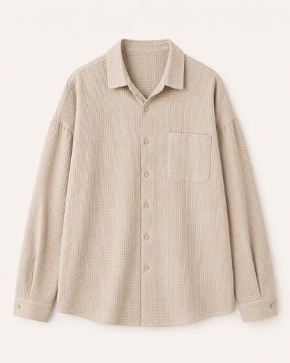 Linen Non-Iron Long-Sleeve Shirt beige product-only image