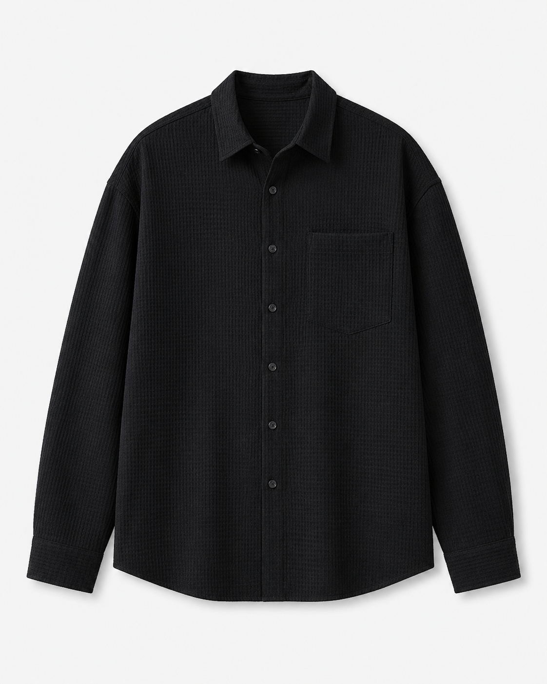 Linen Non-Iron Long-Sleeve Shirt black product-only image