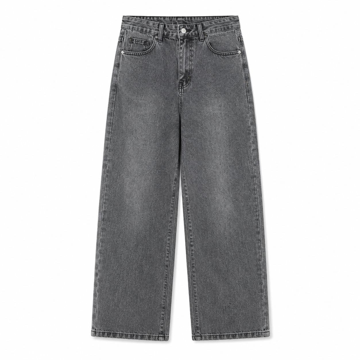 Solid Wide-Leg Street Jeans in light blue, front product view