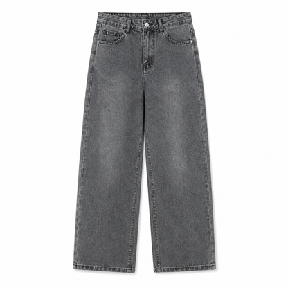 Solid Wide-Leg Street Jeans in light blue, front product view