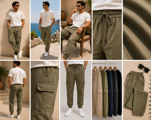 Wide-Leg Cotton-Linen Trousers clean catalog gallery with no supplier text
