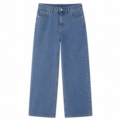 Washed Blue Straight-Leg Jeans in light blue, product-only front view